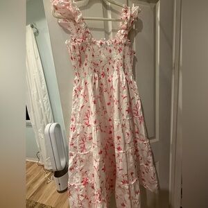 EUC Hill House Home Ellie Midi Nap Dress Rose Botanical - L